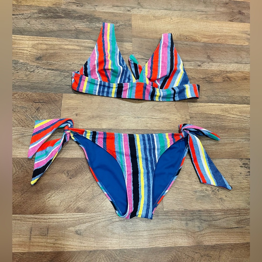 No Boundaries Red and Pink Bikini Swim Set
